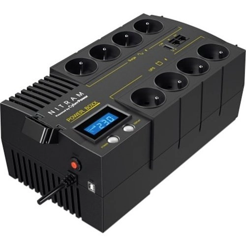 PB 1000LCD <div itemprop="description"> Onduleur ligne interactive NITRAM Power Boxx PB1000LCD - 1 kVA/600 W - AVR - 8 Heure(s) Recharge - 1 Minute(s) Stand-by - 230 V AC Entrée - 230 V AC S</div>